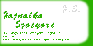 hajnalka szotyori business card